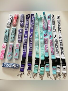 Victoria's Secret PINK Lanyard Lot 18 Bundle Keychain/ID Party Favors Resell NEW